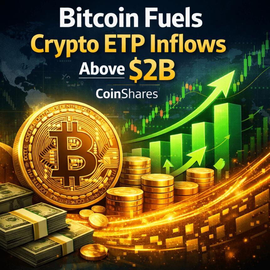 Bitcoin Fuels Crypto ETP Inflows Above $2B, Coinshares