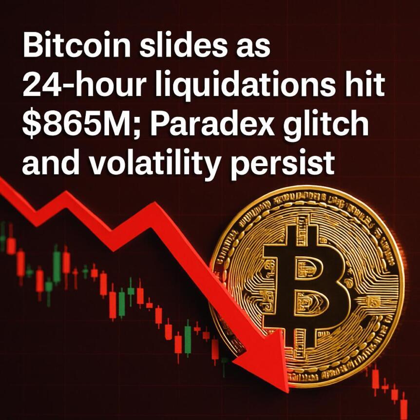 Bitcoin Slides As 24-Hour Liquidations Hit $865M