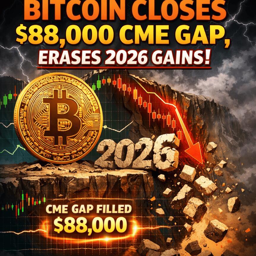 Bitcoin Closes $88,000 CME Gap, Erases 2026 Gains