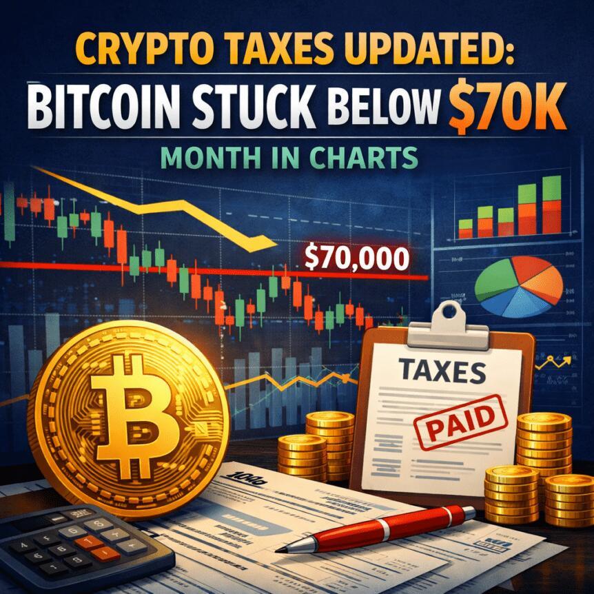 Crypto Taxes Updated: Bitcoin Stuck Below $70K  Month In Charts