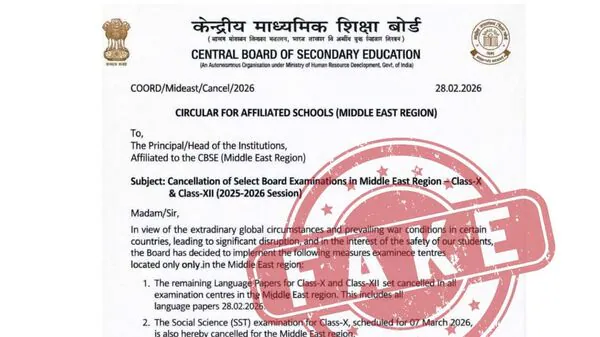 Are CBSE Exams 2026 Cancelled In Middle East Amid Iran Crisis? Board Says...