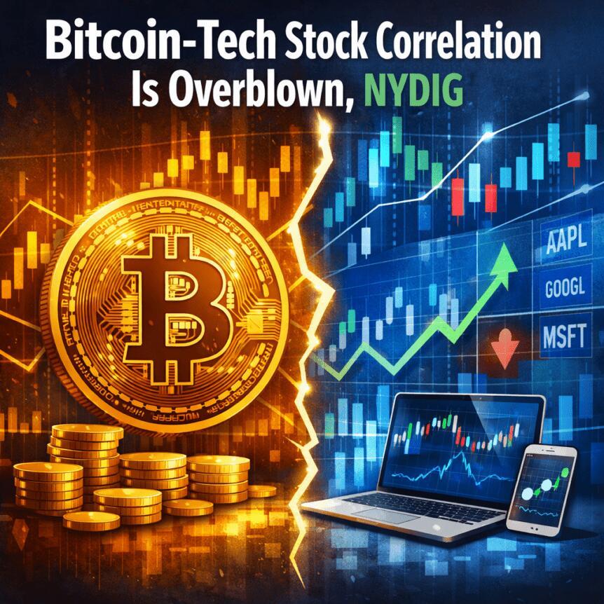 Bitcoin-Tech Stock Correlation Is Overblown, NYDIG