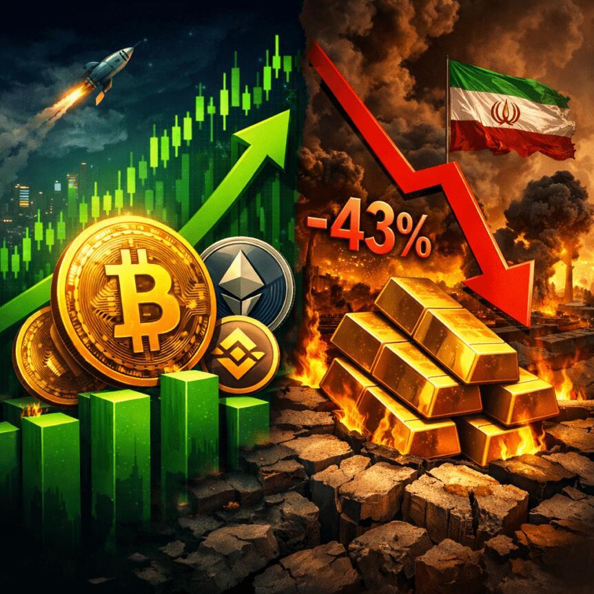 Crypto Markets Edge Higher As Gold Sinks 43-Year Drop Amid Iran War
