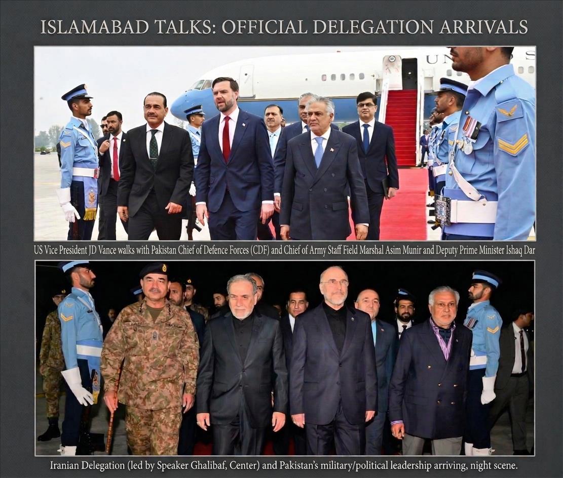 US Vice President Vance, Iranian Speaker Ghalibaf Lead Delegations To Islamabad Peace Talks
