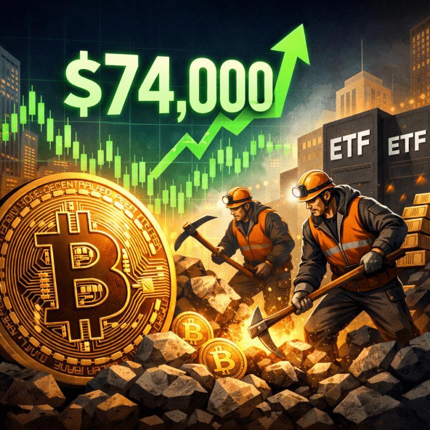 Bitcoin $74 Bin Seviyesini Geçti: Spot ETF Talebi Madenci Satış Baskısını Aşdı