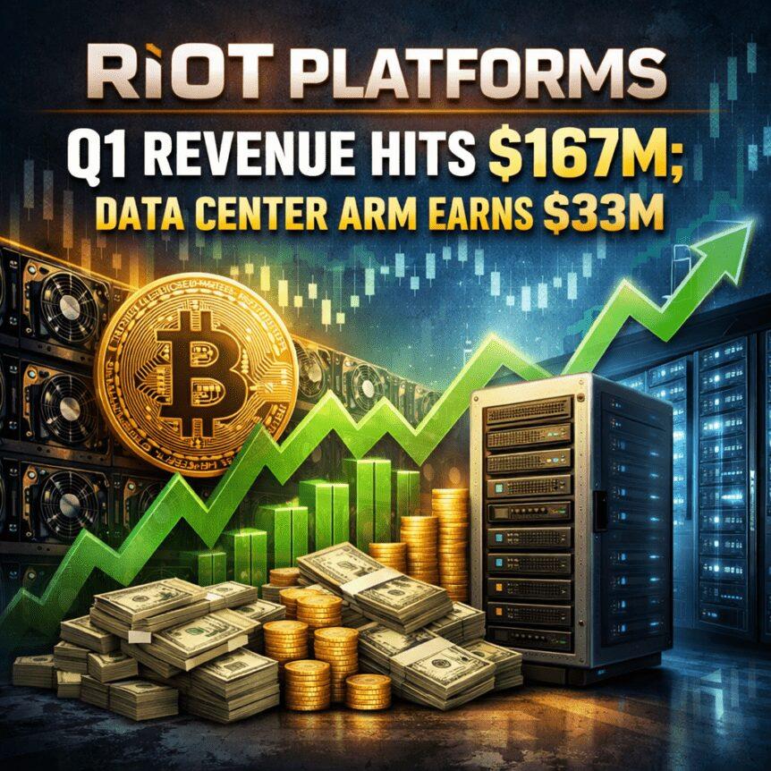 Riot Platforms Q1 Revenue Hits $167M Data Center Arm Earns $33M