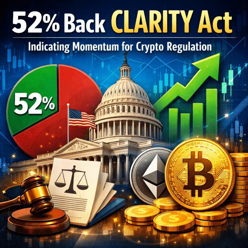 52% Back CLARITY Act, Indicating Momentum For Crypto Regulation