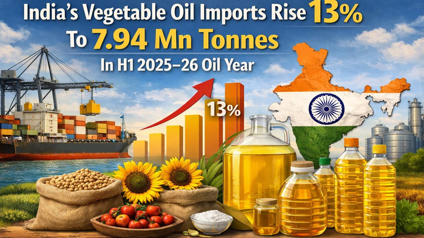 India's Vegetable Oil Imports Rise 13% To 7.94 Mn Tonnes In H1 202526 Oil Year: SEA