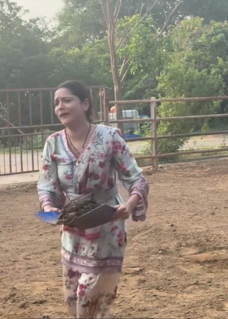 Ankita Lokhande Picks Cow Dung With Bare Hands, Embraces 'Gau Seva'