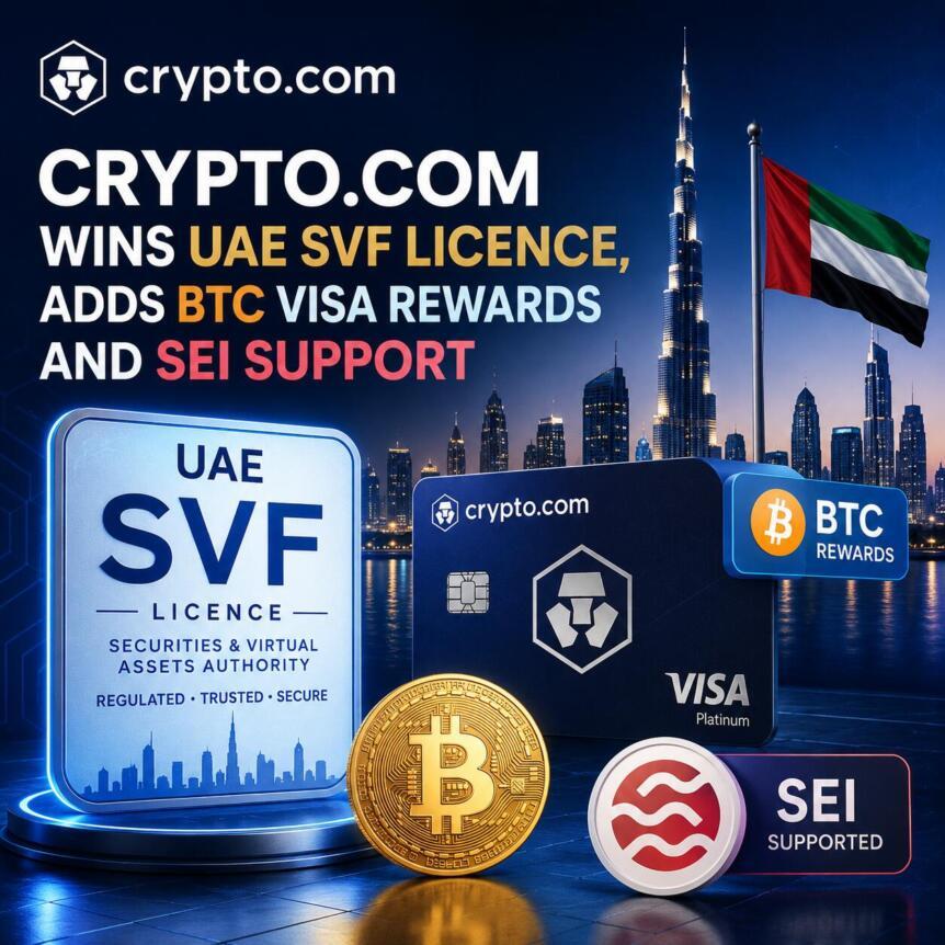 Crypto Wins UAE SVF Licence, Adds BTC Visa Rewards And SEI Support