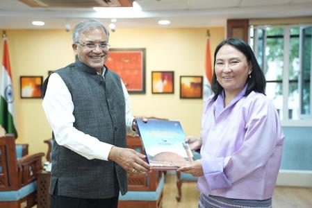 CEC Gyanesh Kumar Meets Bhutan's EC Sonam Pelden Thaye