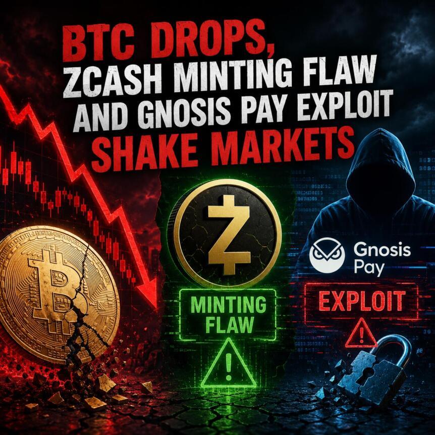 BTC Drops, Zcash Minting Flaw And Gnosis Pay Exploit Shake Markets