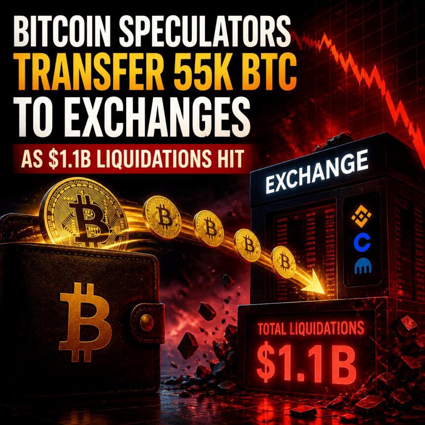 Bitcoin Speculators Transfer 55K BTC To Exchanges As $1.1B Liquidations Hit